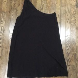 Loft one shoulder black dress
